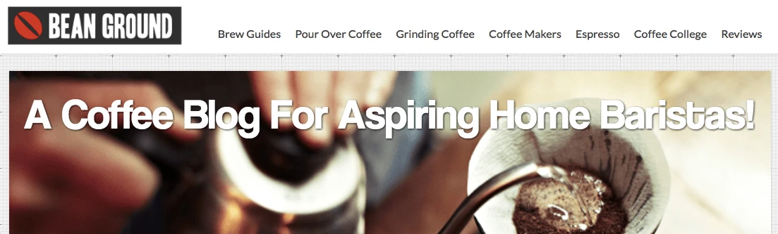 Screenshot of Bean Ground website