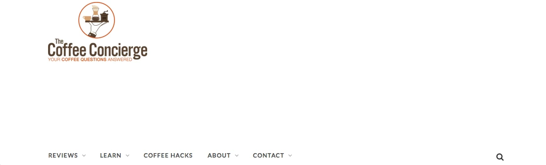 Screenshot of Coffee Concierge website