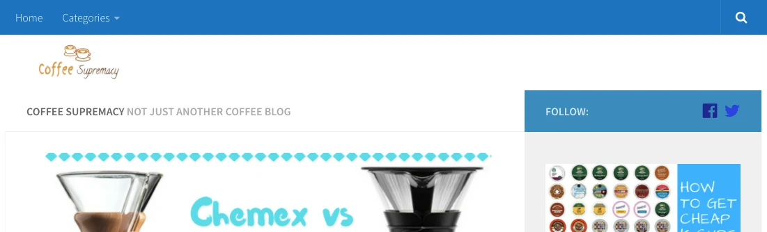 Screenshot of Coffee Supremacy website