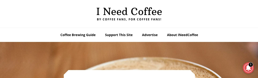 Screenshot of I Need Coffee website