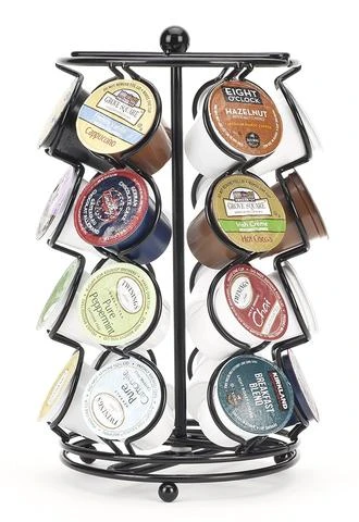 K-Cup display carousel full of different coffee pods