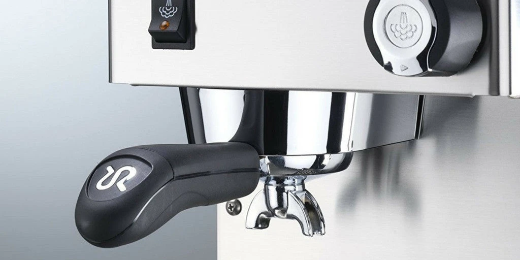 Close-up of Rancilio Silvia espresso machine